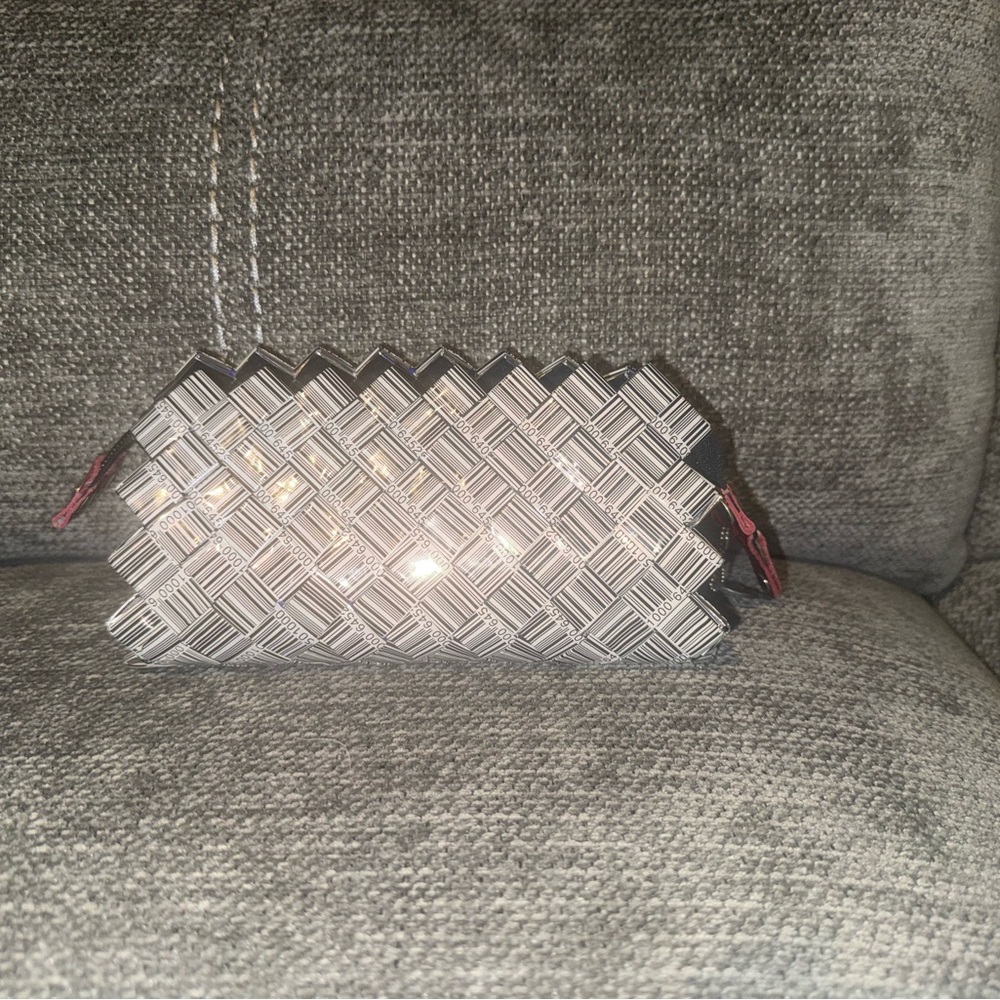 Nahui Ollin Black and White Barcode printed clutch/wrislet.